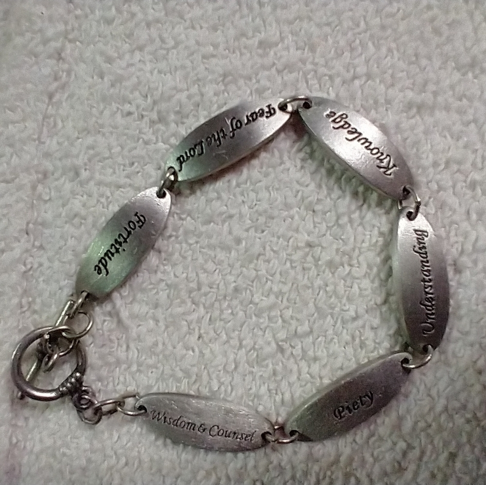Fortitude wisdom counsel piety understanding knowledge fear of the Lord bracelet
